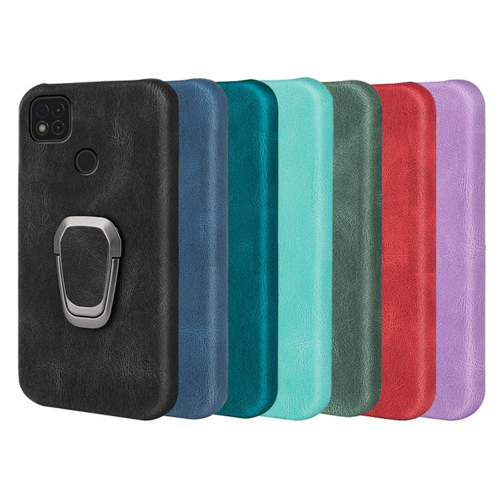 Funda de teléfono PU con soporte de anillo para Xiaomi Redmi 9C / Redmi 9 India / Redmi 9C NFC / Poco C3, For Xiaomi Redmi 9C