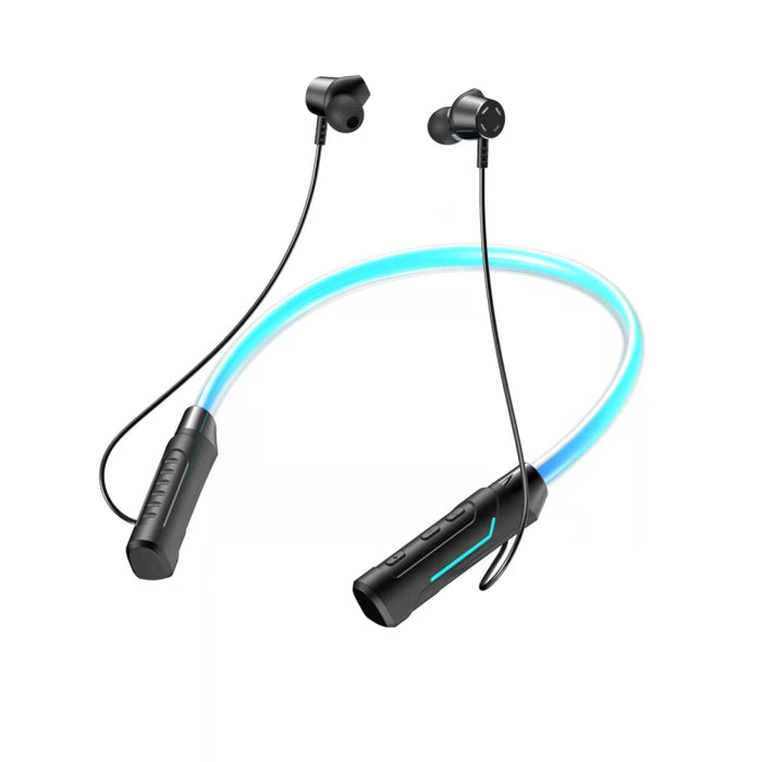 Auricular inalámbrico Bluetooth estéreo montado en el cuello con LED parpadeante JG4
