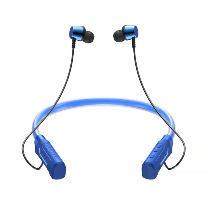 Auricular inalámbrico Bluetooth estéreo montado en el cuello con LED parpadeante JG4