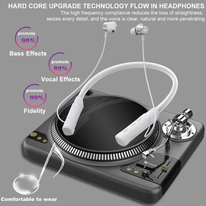 Auricular inalámbrico Bluetooth estéreo montado en el cuello con LED parpadeante JG4
