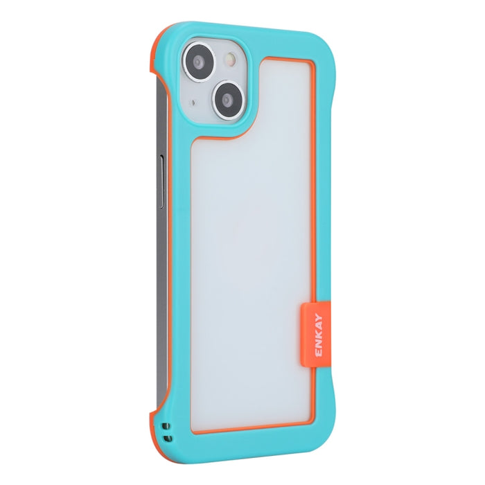 ENKAY Estuche de PC sin marco hueco a prueba de golpes para iPhone 13, For iPhone 13