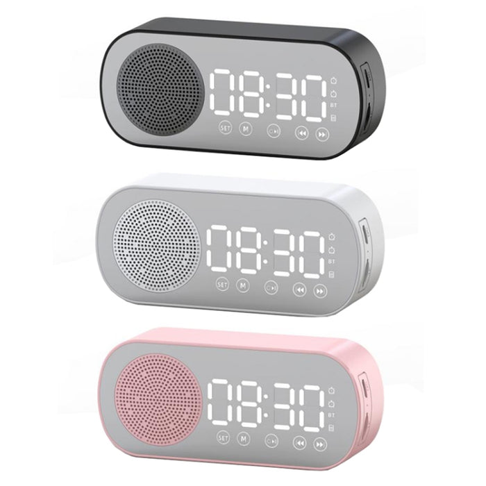 Z7 Digital Bluetooth 5.0 Altavoz Espejo multifunción Despertador Radio FM, Z7 (Black), Z7 (White), Z7 (Pink)