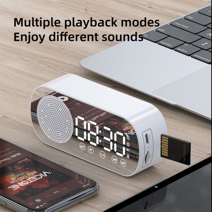 Z7 Digital Bluetooth 5.0 Altavoz Espejo multifunción Despertador Radio FM, Z7 (Black), Z7 (White), Z7 (Pink)