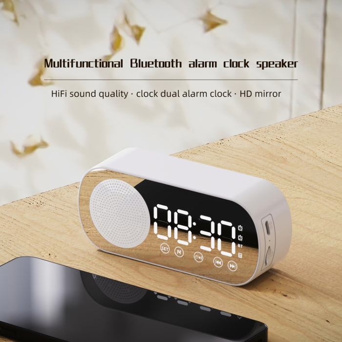Z7 Digital Bluetooth 5.0 Altavoz Espejo multifunción Despertador Radio FM, Z7 (Black), Z7 (White), Z7 (Pink)