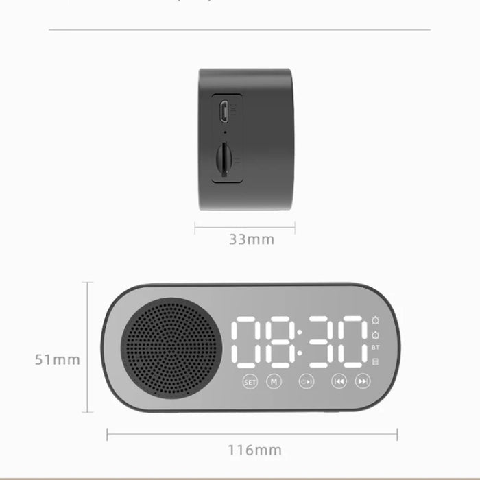 Z7 Digital Bluetooth 5.0 Altavoz Espejo multifunción Despertador Radio FM, Z7 (Black), Z7 (White), Z7 (Pink)