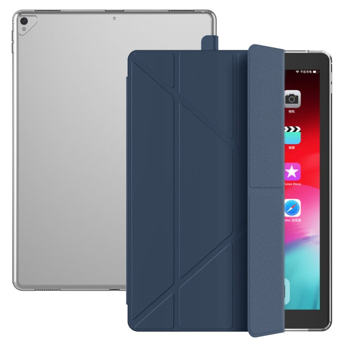 Estuche para tableta inteligente de cuero con tapa posterior de TPU plegable múltiple para iPad Pro 12.9 pulgadas 2015/2017