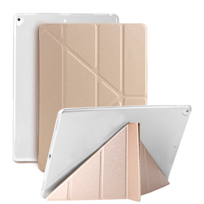 Estuche para tableta inteligente de cuero con tapa posterior de TPU plegable múltiple para iPad Pro 12.9 pulgadas 2015/2017