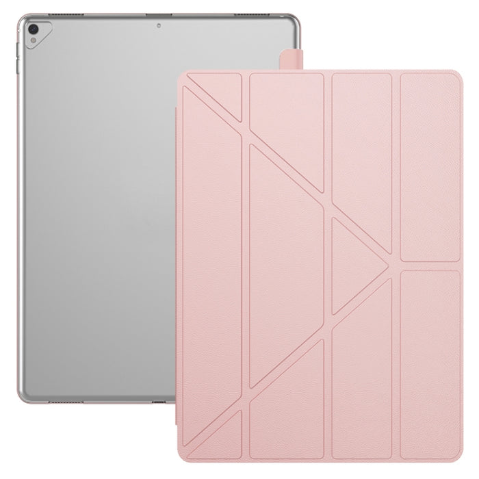 Estuche para tableta inteligente de cuero con tapa posterior de TPU plegable múltiple para iPad Pro 12.9 pulgadas 2015/2017