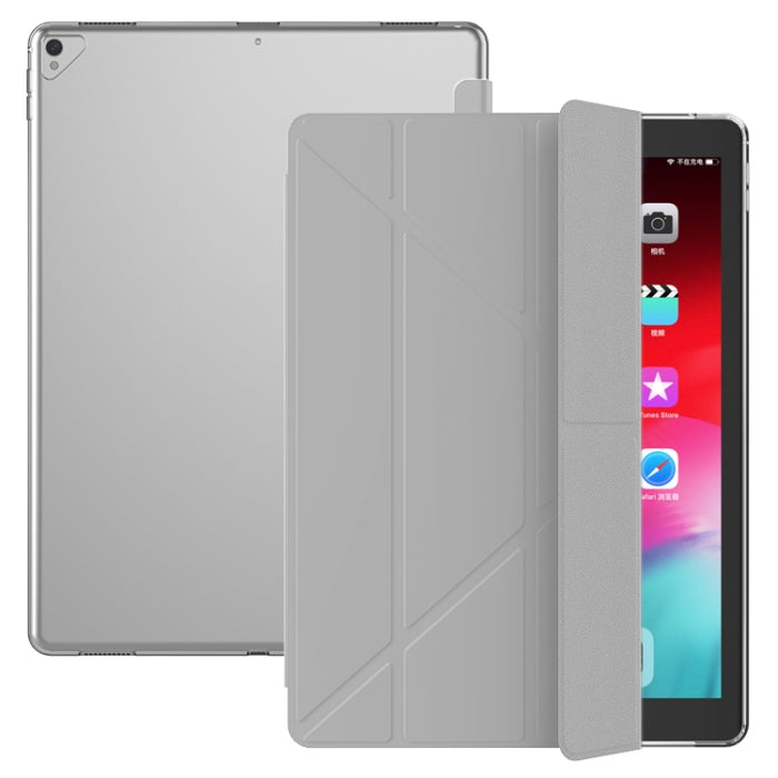 Estuche para tableta inteligente de cuero con tapa posterior de TPU plegable múltiple para iPad Pro 12.9 pulgadas 2015/2017