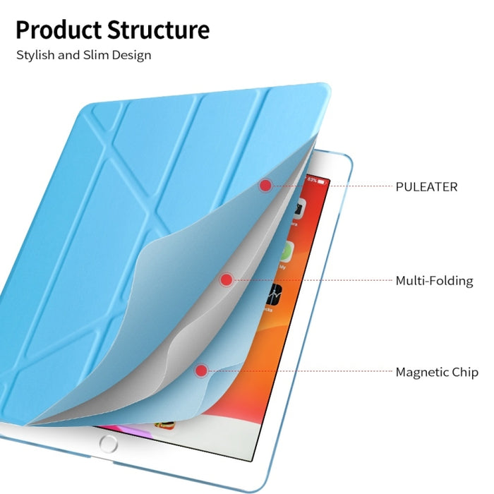 Estuche para tableta inteligente de cuero con tapa posterior de TPU plegable múltiple para iPad Pro 12.9 pulgadas 2015/2017