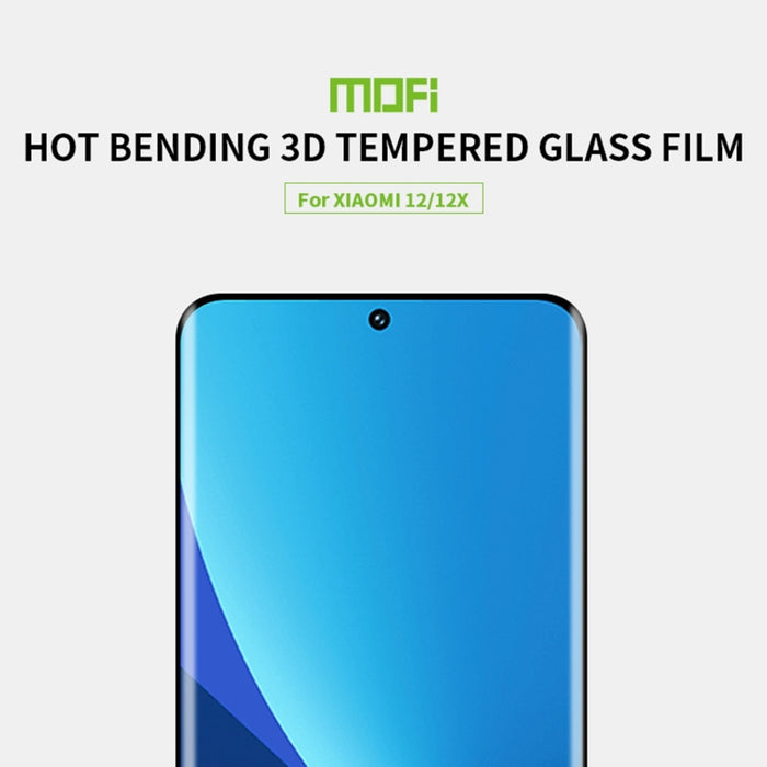 Película completa de vidrio templado doblado en caliente a prueba de explosiones MOFI 9H 3D, For Xiaomi 12 / 12X, For Xiaomi 12 Pro, For OnePlus 10 Pro