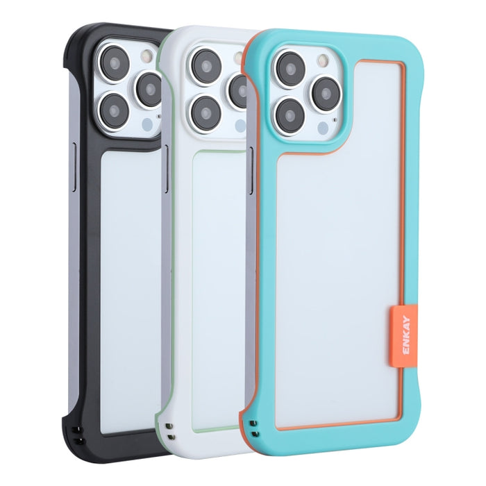 ENKAY Estuche para PC sin marco hueco a prueba de golpes para iPhone 13 Pro Max, For iPhone 13 Pro Max