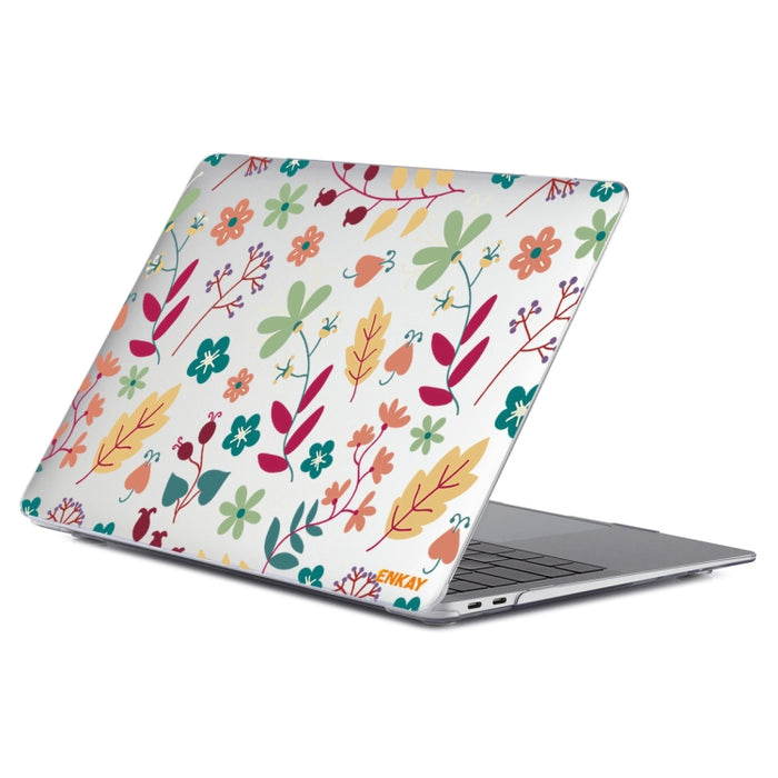 ENKAY Flower Series Patrón Laotop Funda protectora de cristal para MacBook Pro 15.4 pulgadas A1707 / A1990, For MacBook Pro 15.4 inch A1707 / A1990