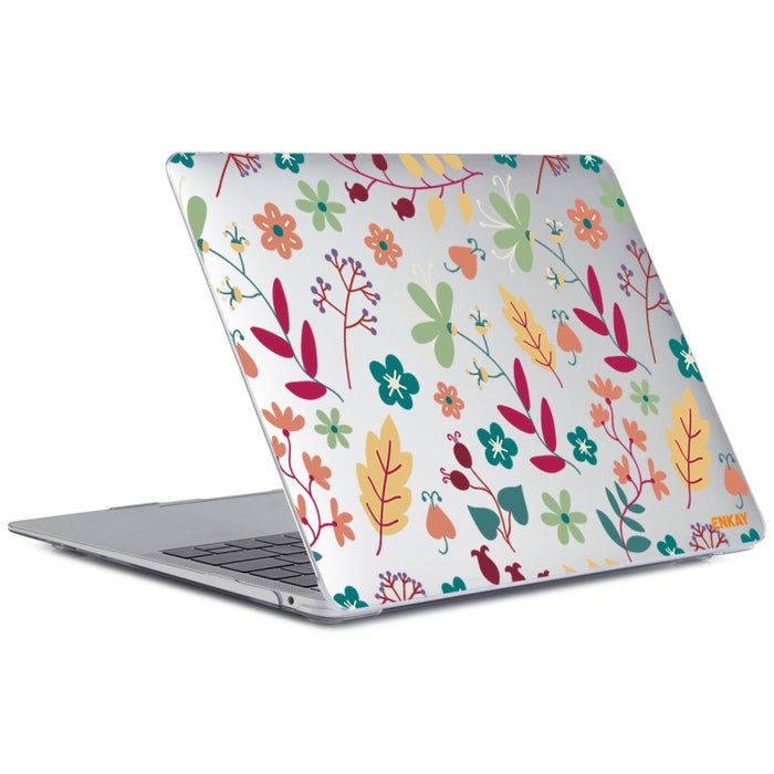 ENKAY Flower Series Patrón Laotop Funda protectora de cristal para MacBook Pro 15.4 pulgadas A1707 / A1990, For MacBook Pro 15.4 inch A1707 / A1990