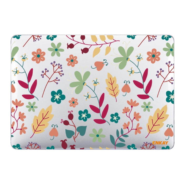 ENKAY Flower Series Patrón Laotop Funda protectora de cristal para MacBook Pro 15.4 pulgadas A1707 / A1990, For MacBook Pro 15.4 inch A1707 / A1990