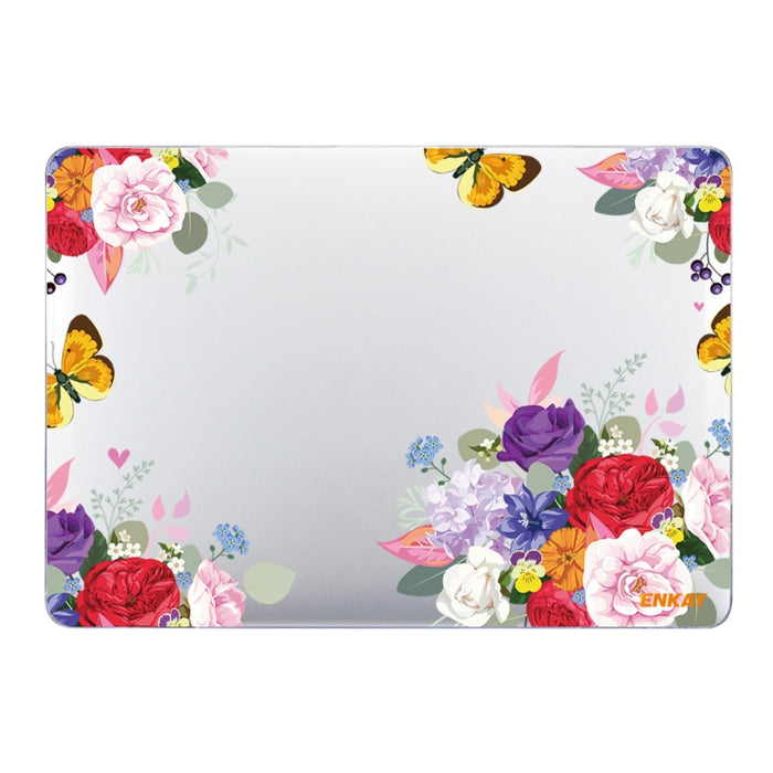 ENKAY Flower Series Patrón Laotop Funda protectora de cristal para MacBook Pro 15.4 pulgadas A1707 / A1990, For MacBook Pro 15.4 inch A1707 / A1990