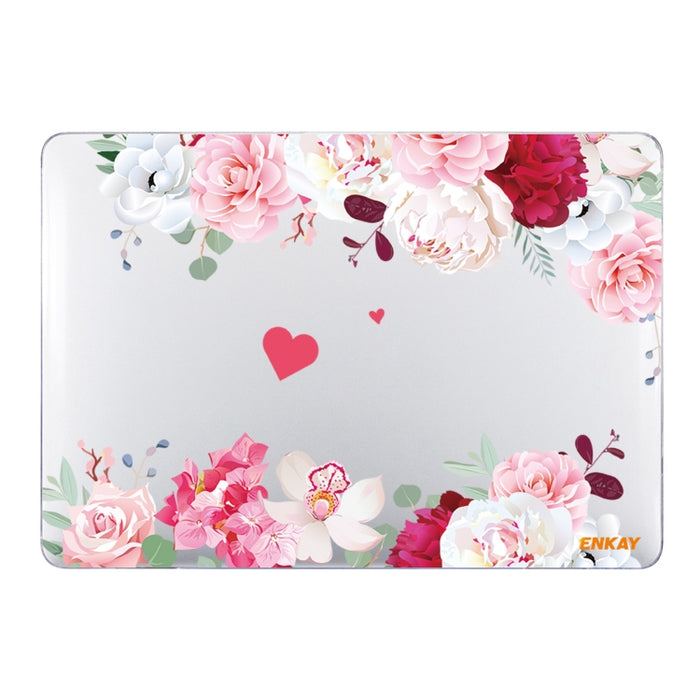 ENKAY Flower Series Patrón Laotop Funda protectora de cristal para MacBook Pro 15.4 pulgadas A1707 / A1990, For MacBook Pro 15.4 inch A1707 / A1990