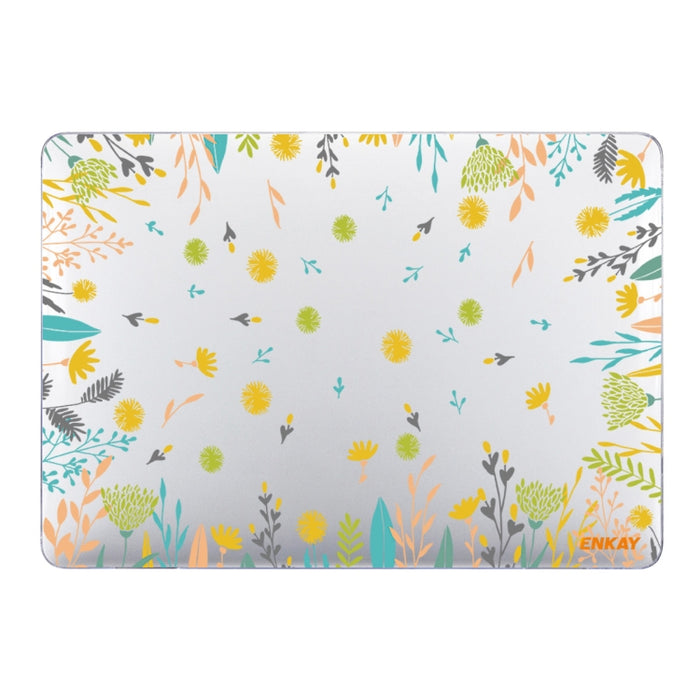ENKAY Flower Series Patrón Laotop Funda protectora de cristal para MacBook Pro 15.4 pulgadas A1707 / A1990, For MacBook Pro 15.4 inch A1707 / A1990