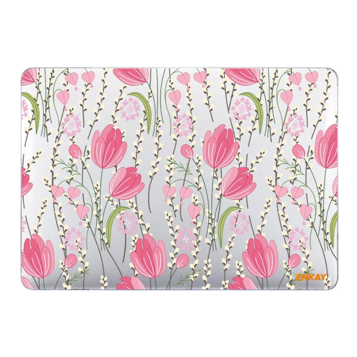 ENKAY Flower Series Patrón Laotop Funda protectora de cristal para MacBook Pro 15.4 pulgadas A1707 / A1990, For MacBook Pro 15.4 inch A1707 / A1990