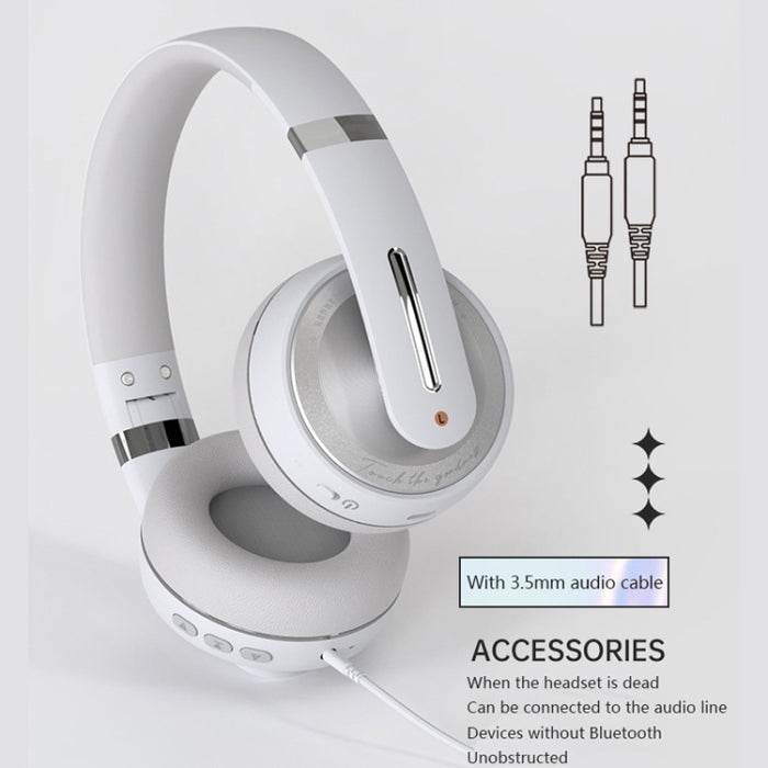 Auriculares estéreo inalámbricos Fingertime P6 Bluetooth 5.1 con micrófono, Negro, Blanco