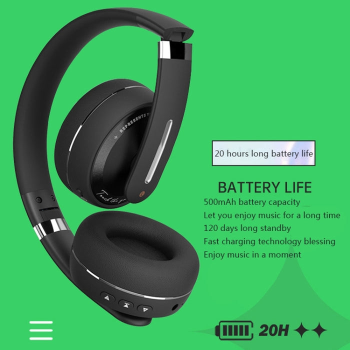 Auriculares estéreo inalámbricos Fingertime P6 Bluetooth 5.1 con micrófono, Negro, Blanco