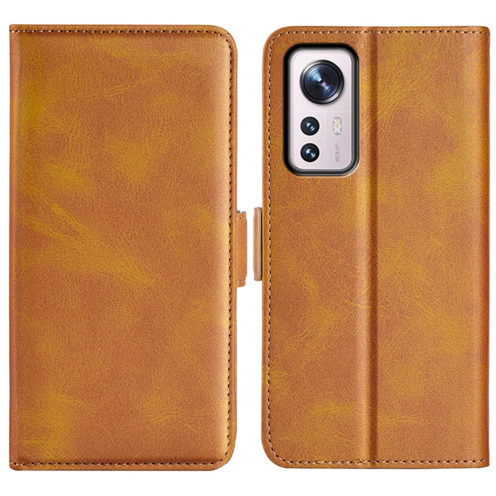 Para Xiaomi 12 Funda de cuero con tapa y hebilla magnética de doble cara, For Xiaomi 12
