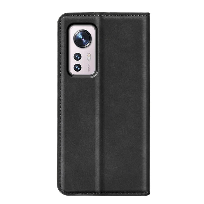 Para Xiaomi 12 Funda de teléfono de cuero con succión magnética de piel retro, For Xiaomi 12