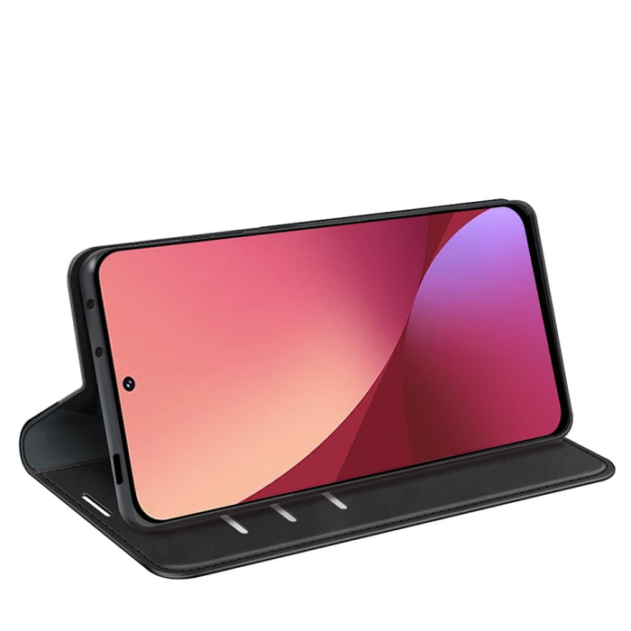 Para Xiaomi 12 Funda de teléfono de cuero con succión magnética de piel retro, For Xiaomi 12