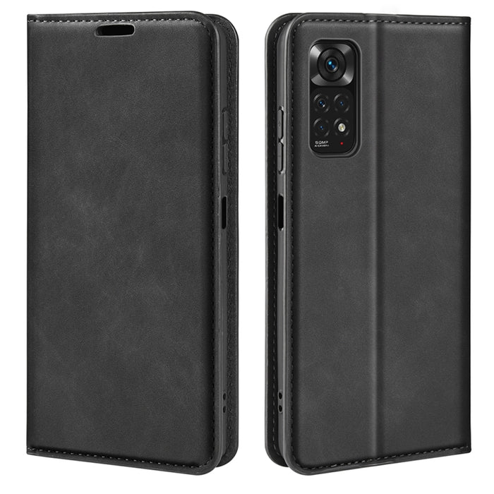 Para Xiaomi Redmi Note 11 4G / Note 11S Funda de teléfono de cuero con succión magnética de piel retro, For Xiaomi Redmi Note 11 4G