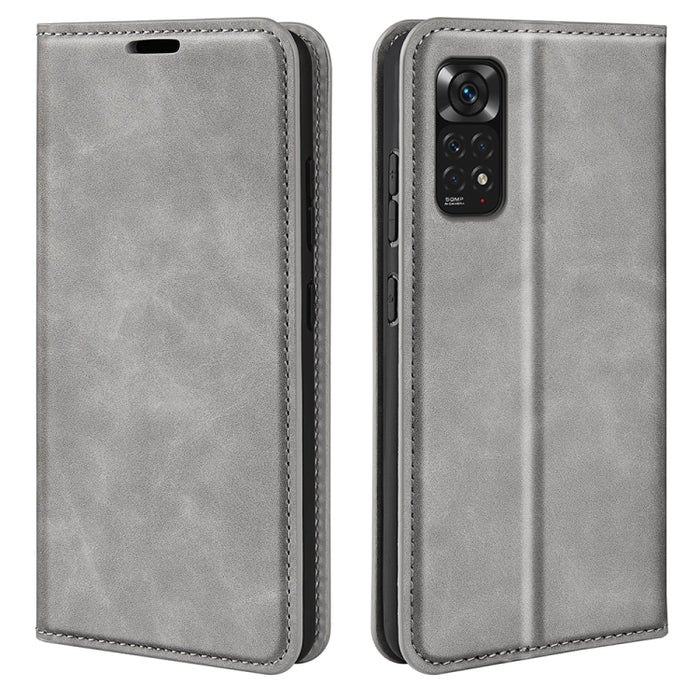 Para Xiaomi Redmi Note 11 4G / Note 11S Funda de teléfono de cuero con succión magnética de piel retro, For Xiaomi Redmi Note 11 4G