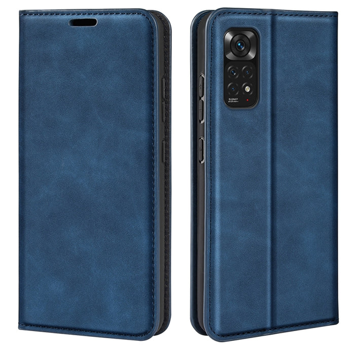Para Xiaomi Redmi Note 11 4G / Note 11S Funda de teléfono de cuero con succión magnética de piel retro, For Xiaomi Redmi Note 11 4G