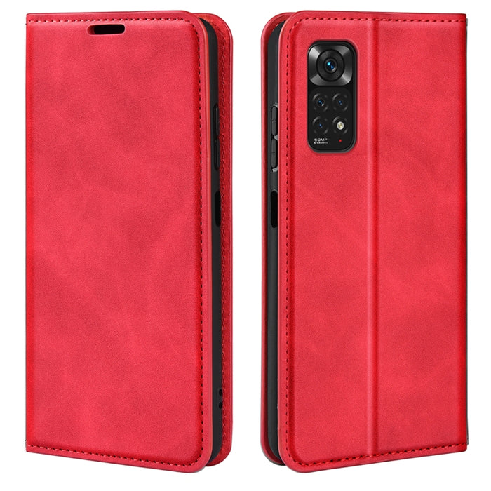 Para Xiaomi Redmi Note 11 4G / Note 11S Funda de teléfono de cuero con succión magnética de piel retro, For Xiaomi Redmi Note 11 4G