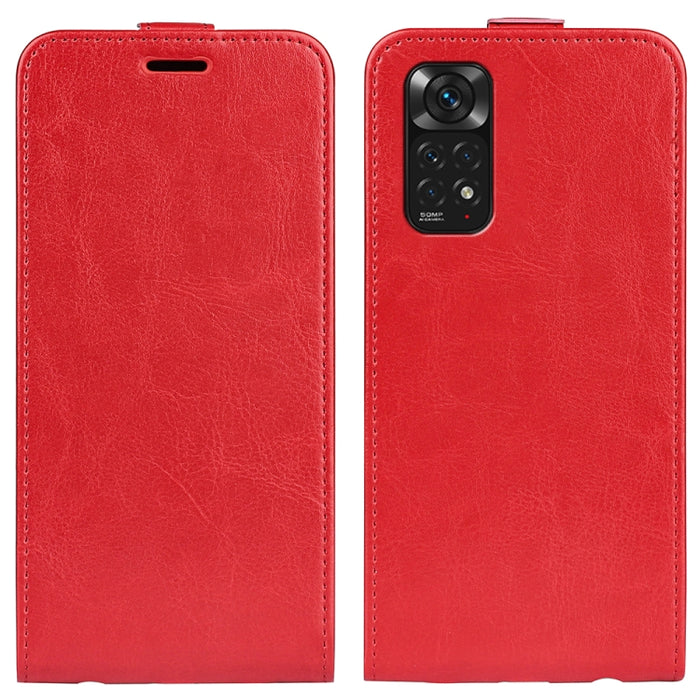 Para Xiaomi Redmi Note 11 4G / Note 11S R64 Textura Vertical Funda de cuero con tapa para teléfono, For Xiaomi Redmi Note 11 4G