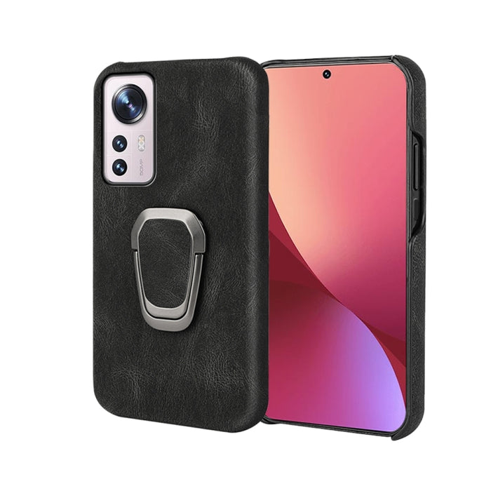 Funda de teléfono PU con soporte de anillo para Xiaomi 12 pro, For Xiaomi 12 Pro