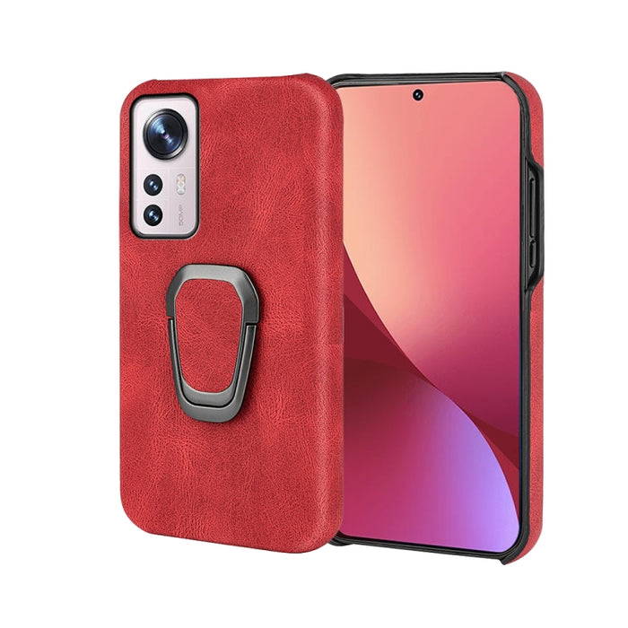 Funda de teléfono PU con soporte de anillo para Xiaomi 12 pro, For Xiaomi 12 Pro