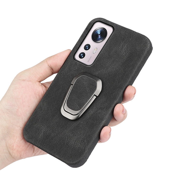 Funda de teléfono PU con soporte de anillo para Xiaomi 12 pro, For Xiaomi 12 Pro