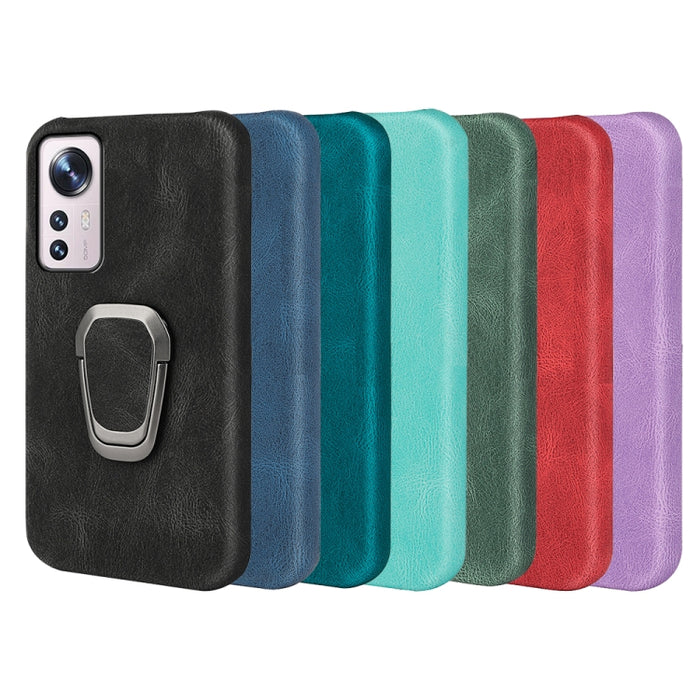 Funda de teléfono PU con soporte de anillo para Xiaomi 12 pro, For Xiaomi 12 Pro