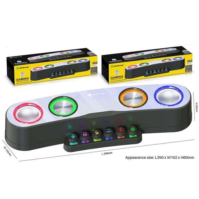Newrixing NR555 Soporte colorido de escritorio LED para juegos Bluetooth Altavoz TF y FM