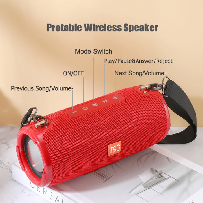 T&G TG324 Altavoz Bluetooth portátil impermeable de alta potencia compatible con tarjeta FM / TF