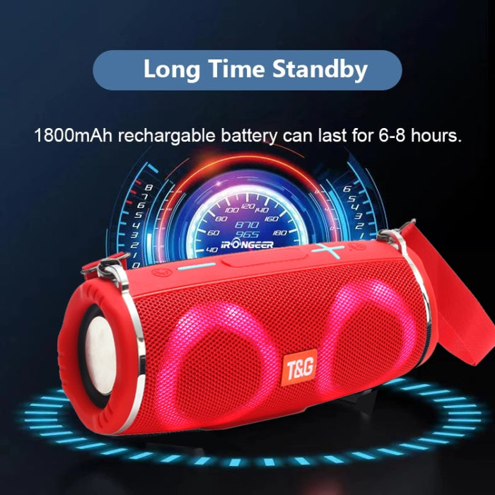 T&G TG642 RGB Light Altavoz Bluetooth portátil a prueba de agua Compatible con tarjeta FM / TF, TG642