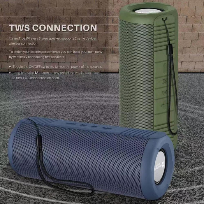 NewRixing NR9019 TWS Altavoz Bluetooth Estéreo Portátil Compatible con Tarjeta TF / FM