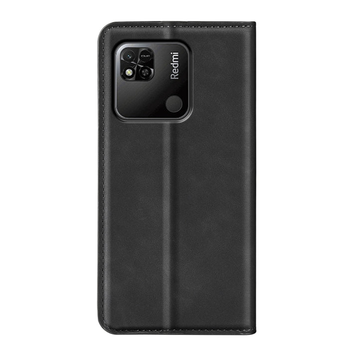 Para Xiaomi Redmi 10A Estuche para teléfono de cuero con succión magnética de piel retro, For Xiaomi Redmi 10A