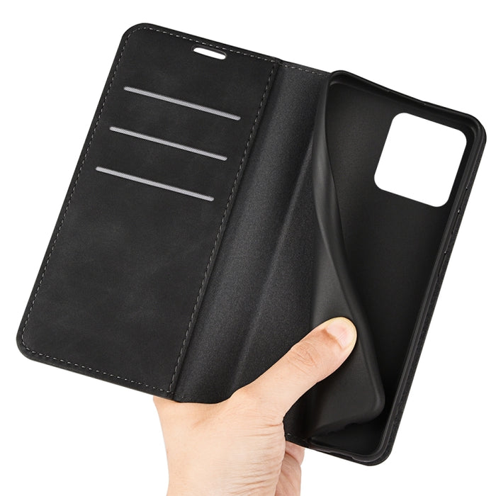 Para Xiaomi Redmi 10A Estuche para teléfono de cuero con succión magnética de piel retro, For Xiaomi Redmi 10A