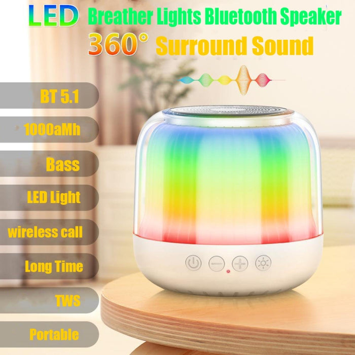 JY12 Altavoz Bluetooth inalámbrico con luz LED RGB de pantalla completa