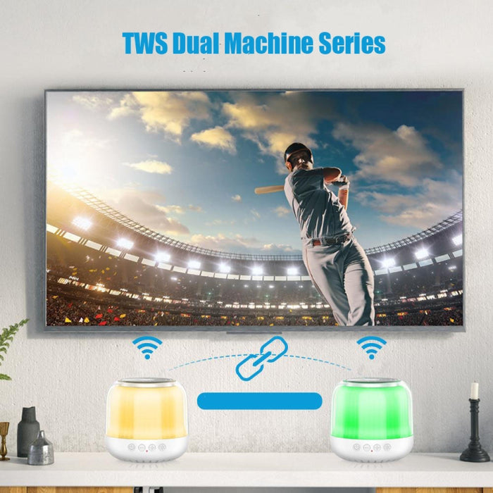 JY12 Altavoz Bluetooth inalámbrico con luz LED RGB de pantalla completa