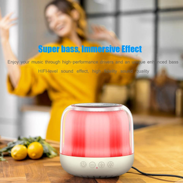 JY12 Altavoz Bluetooth inalámbrico con luz LED RGB de pantalla completa