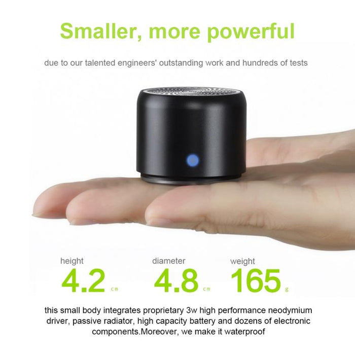 EWA A106Pro IPX7 Mini altavoz de metal portátil impermeable Bluetooth