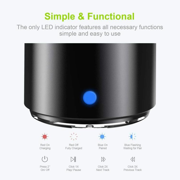 EWA A106Pro IPX7 Mini altavoz de metal portátil impermeable Bluetooth