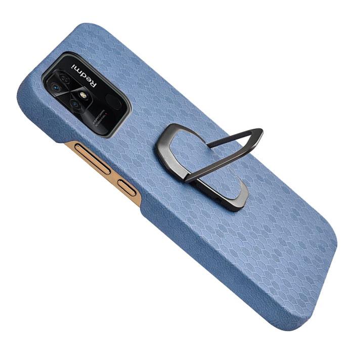 Para Xiaomi Redmi 10C 4G Ring Holder Honeycomb PU Phone Case, For Xiaomi Redmi 10C 4G