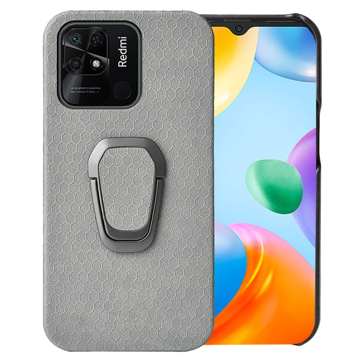 Para Xiaomi Redmi 10C 4G Ring Holder Honeycomb PU Phone Case, For Xiaomi Redmi 10C 4G